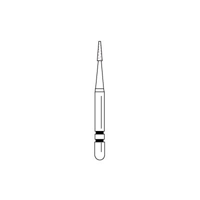 Two Striper® FG Interproximal Trimmer Diamond Burs – FG, Cone Point End, 0.8 mm Major/0.3 mm Minor Diameter, 3.0 mm Length, 5/Pkg