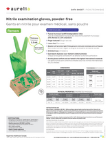 Aurelia® Renew™ Biodegradable Nitrile Exam Gloves – Powder Free, Latex Free, 2.2 ml Thickness, Green Apple, 300/Pkg