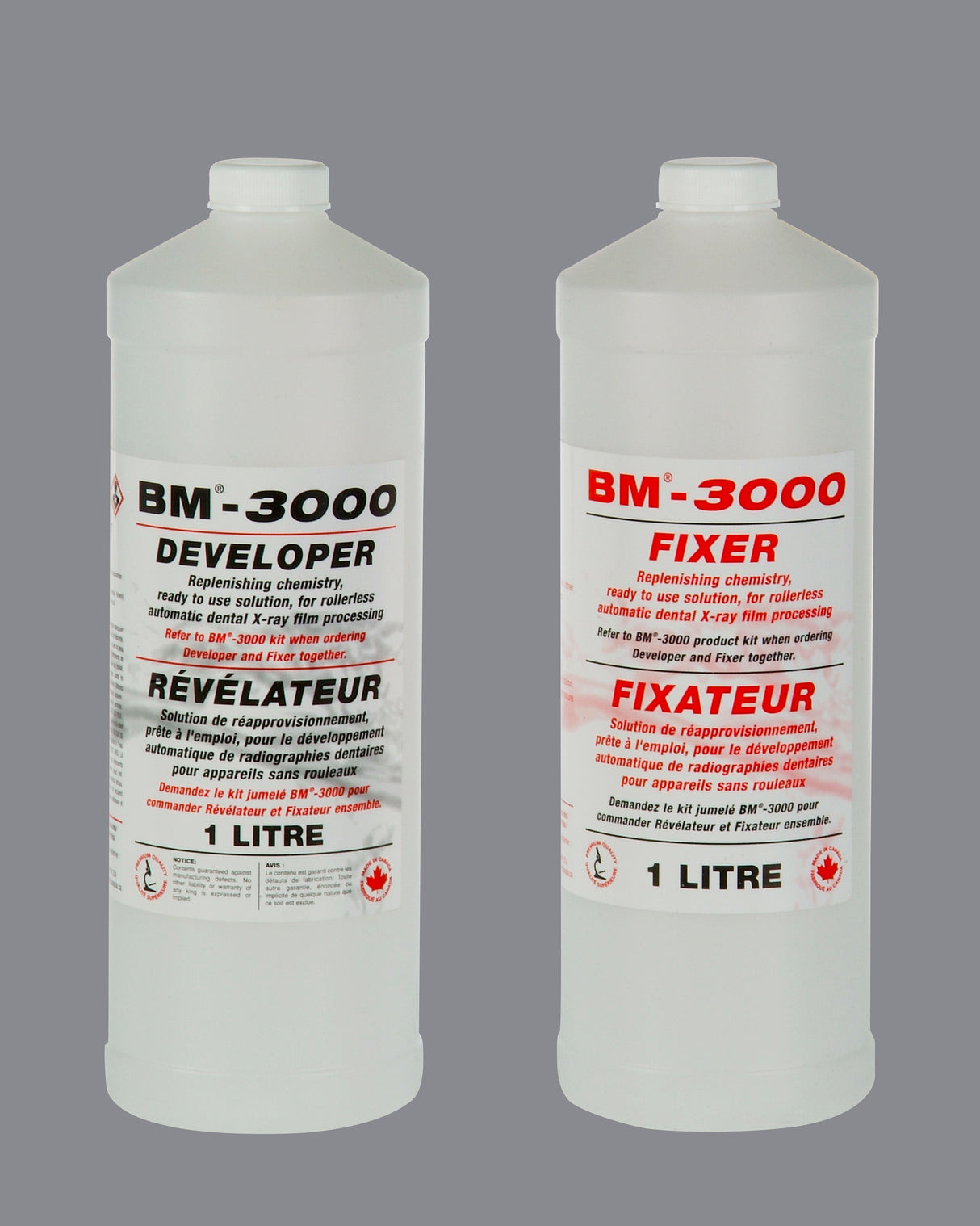 Fixer & Developer BM-3000. 3 x 1L Fixer + 3 x 1L Developer