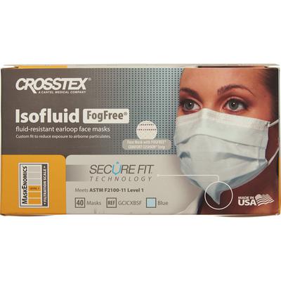 Isofluid FogFree Earloop Mask with SecureFit Technology – ASTM Level 1, Blue, 40/Box