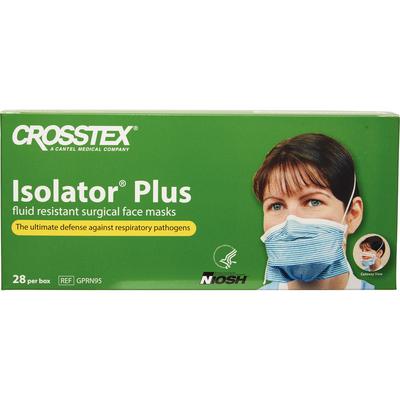 Isolator Plus N95 Particulate Respirators – White with Blue Stripes, 28/Pkg