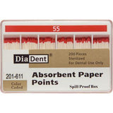 Absorbent Paper Points – Spill-Proof Box, ISO Sizes, 200/Box - 3Z Dental