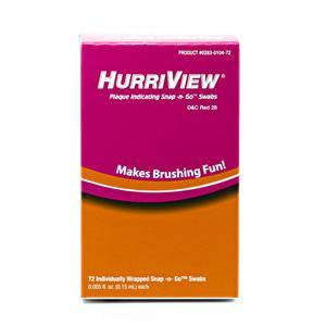 HURRIVIEW® Plaque Indicating Snap -N- Go™ Swabs – Box of 72 - 3Z Dental