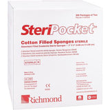 SteriPocket® Nonwoven Cotton Filled 2" x 2" Sponges – 2 Sponges/Pack, 300 Packs/Case