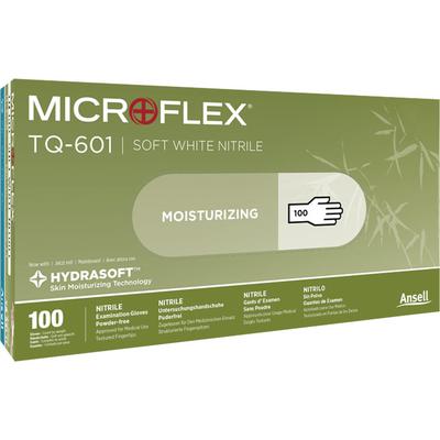 MICROFLEX® TQ-601 Soft White Nitrile Examination Gloves – Powder Free, Latex Free, White, 100/Box