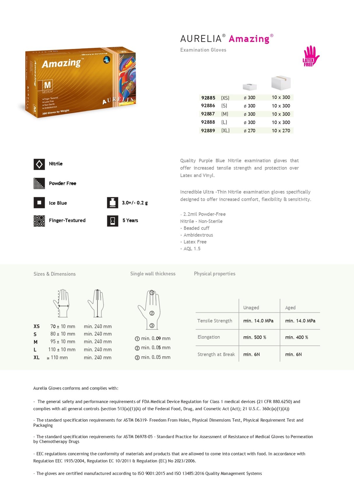 Aurelia Amazing Nitrile Gloves 300/Box