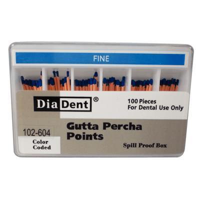 Gutta Percha Points ISO Sizes Nonmarked – Auxiliary Sizes, Spill-Proof and Slide Box, 100/Pkg - 3Z Dental