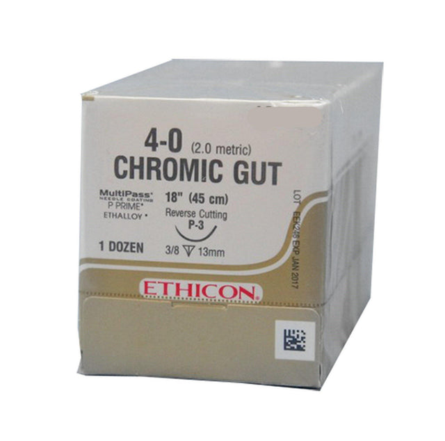 Ethicon Sutures. Plain Gut. 612G 3-0 X-1 18" 12/Box - 3Z Dental (4952112300077)