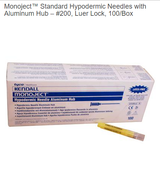 Monoject™ Standard Hypodermic Needles with Aluminum Hub – #200, Luer Lock, 100/Box - 3Z Dental