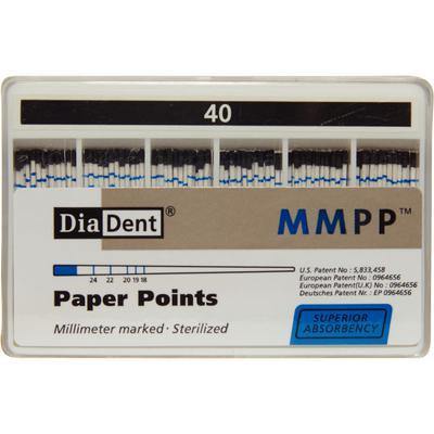 Millimeter Marked Absorbent Paper Points – ISO Sizes Spill-Proof Box, 200/Pkg - 3Z Dental