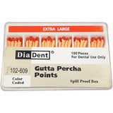 Gutta Percha Points ISO Sizes Nonmarked – Auxiliary Sizes, Spill-Proof and Slide Box, 100/Pkg - 3Z Dental